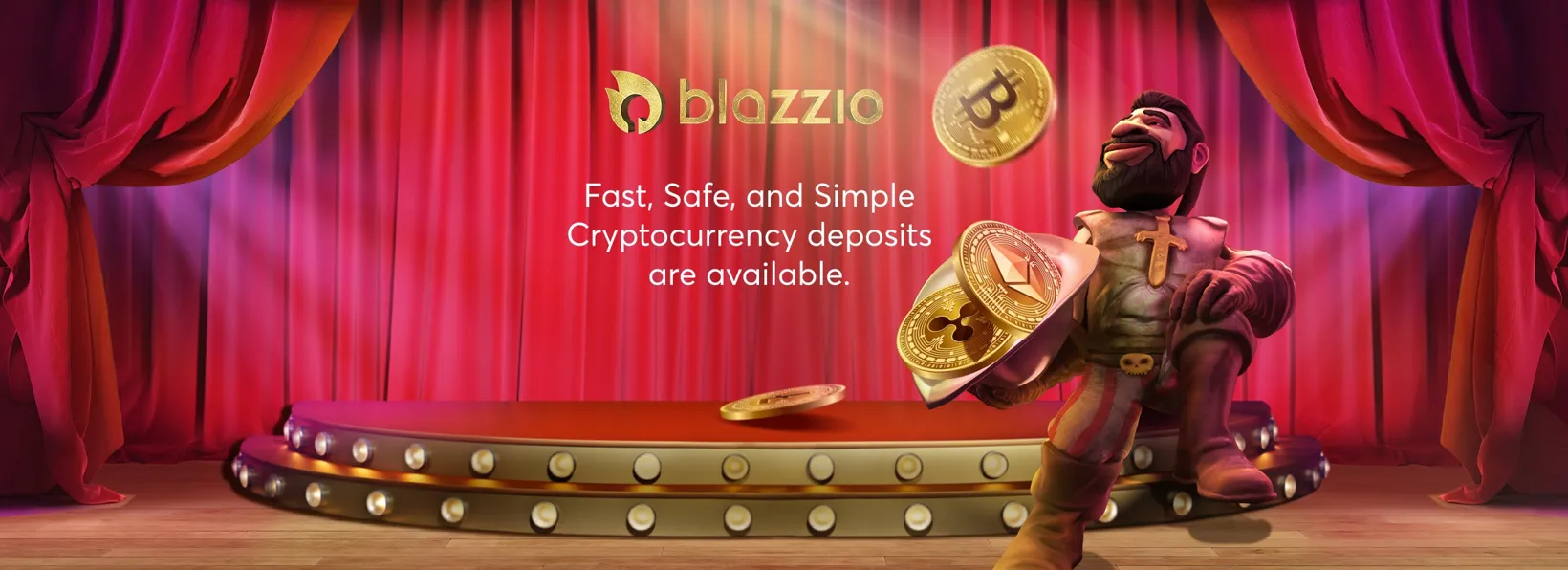 Blazzio Casino: banner dei depositi in criptovaluta